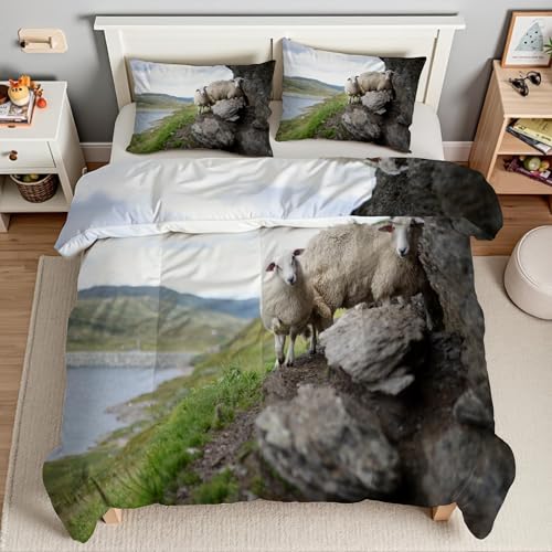 Housse couette en microfibre douce mouton pour de tendres nuits étoilées