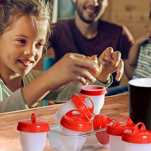 6pcs Eierkocher Silikon Set,Nesloonp Eierkocher aus Silikon,Eierkochern Ohne Schale ,Eierbecher zum Kochen,ei kochen Easy Eggs,Non Stick Eier Silikon Kocher Schalenlose hart und weich Küchengeschirr – Bild 5