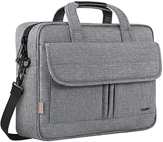 Taygeer Laptop Bag 15.6 Inch Water Resistant Briefcase with Shoulder Strap Shockproof Office Bag Business Computer Carry Bag for Man Woman suitable for Work Travel School, Grey