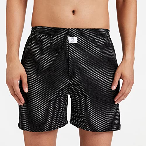 Image of Longies Men's Cotton Boxer (Pack Of 2) (LGBOXPO2008S Multicolor Small PK Of 2 Black S)