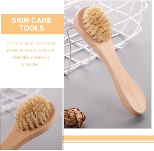 Miniatura 2 de Cepillo exfoliante manual de 5 piezas, cepillo de limpieza facial manual para el cuidado de la piel, cepillo exfoliante facial de madera,