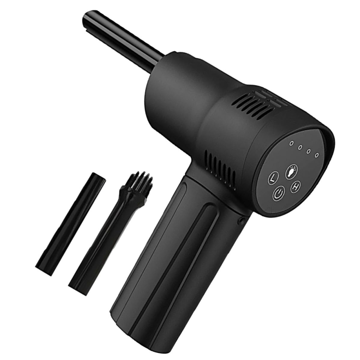 USHOBE Soffiatore Aria Compressa Elettrico Senza Fili Ricaricabile 6000 mAh Plastico Nero Bassa velocità per Pulizia Computer e Obiettivi Fotografici a Casa