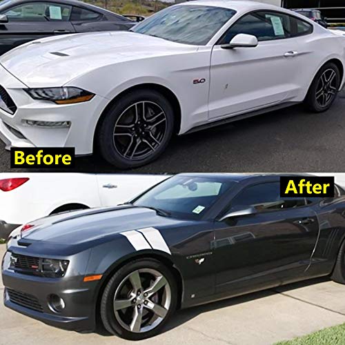 Image of x xotic tech Fender Stripes Hash Marks Vinyl Decal Universal Compatible with Car Truck Sticker Racing Stripe (White)