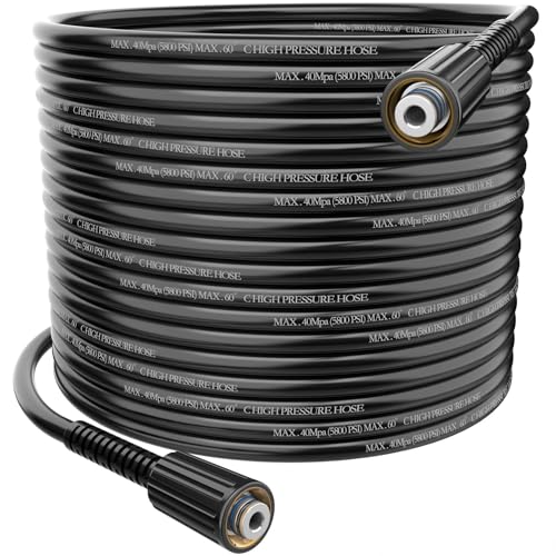 20M Pressure Washer Hose M22-14MM Kink Resistant Resistant Flexible Jet Wash Hose High Power Washer Extension Pipe Threaded Solid Water Pipe for High Pressure Accessory Car Cleaning
