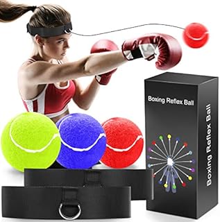 SullWaker Boxing Ball Reflex Training Set, with 2 Adjustable Headband, Suitable for Boxing/Fighting/Sparring Training, Improve Hand-Eye Reaction Speed