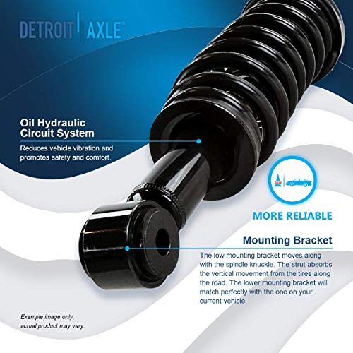 Image of Detroit Axle - 2 Front Struts for 2004-2008 Ford F-150, 06-08 Lincoln Mark LT Complete Struts with Coil Spring 2005 2006 2007 Replacement Quick Install Ready Strut Shock Assembly