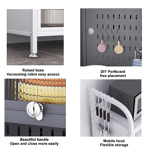 Meuble micro-ondes et buffet de cuisine à portes rabattables - 3
