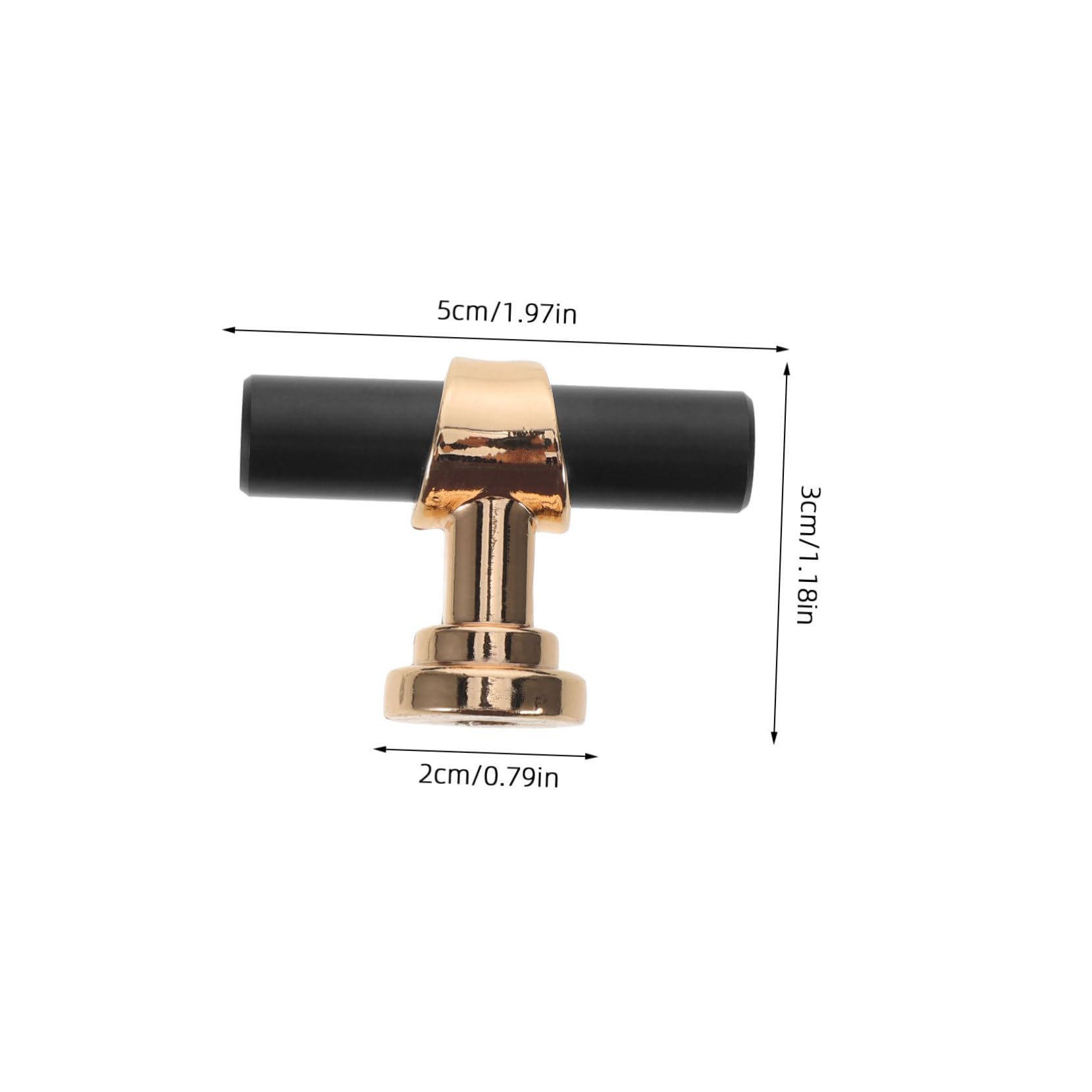 Uonlytech 10 Stück Gerändelte Schrankknöpfe Schwarz Gold, Einloch