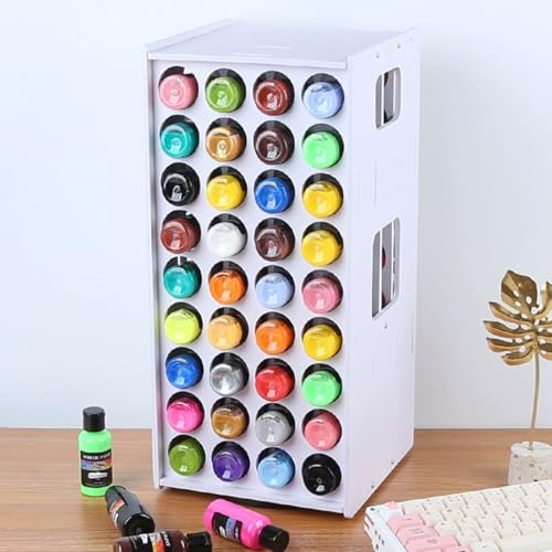 Image of 2Pack Acrylic Paint Organizer,Paint Storage with 72 Holes 2oz Craft Paints Rack for Apple Barrel Art Supplies