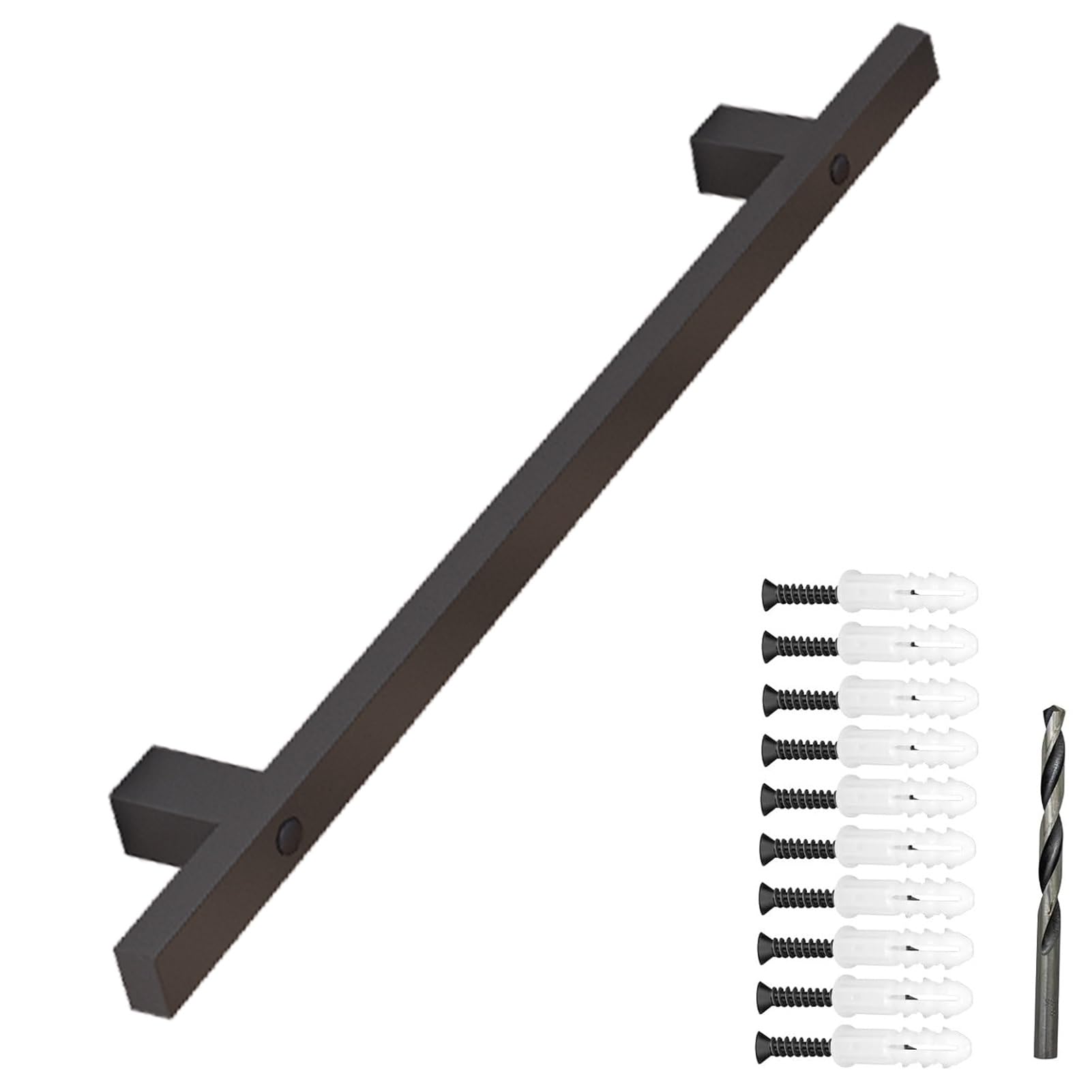 Fkxsxaz 3Ft~15Ft Wall Handrail For Stairs, Industrial Staircase Railing Mounted Stair Hand Rail Safety Support Galvanized Pipe Banister Kit With Fittings Wrought Iron Grab Bar(18Ft/540Cm)