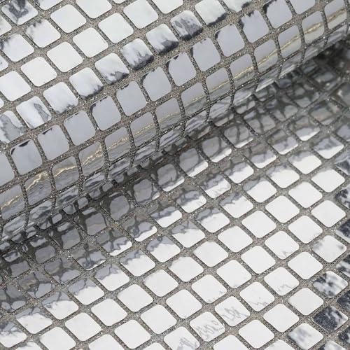 Premium 35" x 10 Yards Silver Metallic Foil Mirror Fabric for Glamorous Events and Decor