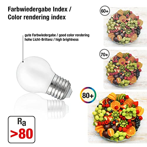 Hellum 209204 LED Filament Bulb, E27 Base, Warm White 2700 K, 2 W, Matte, Pack of 3, 2 Watt / Matte, 3 pack - Image 4