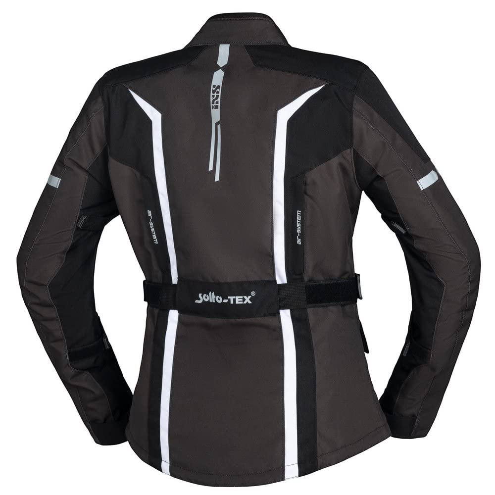 IXS Evans-ST 2.0 Wodoodporna damska kurtka tekstylna motocyklowa, czarny/szary/biały, M