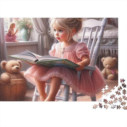 Juegos educativos: rompecabezas de 1000 piezas modelo niña pequeña leyendo para adultos