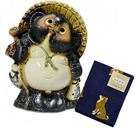 Figurine Tanuki Shigaraki – Raton Laveur Japonais En Poterie Traditionnelle 17,5 Cm
