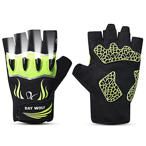 LED Flashlight Gloves Christmas Gift Rechargeable 3 LED Modes Bright Torch High Lumens Cycling Biking Night Working Indoor Outdoor Sports Fishing Camping Hiking (S, Green)