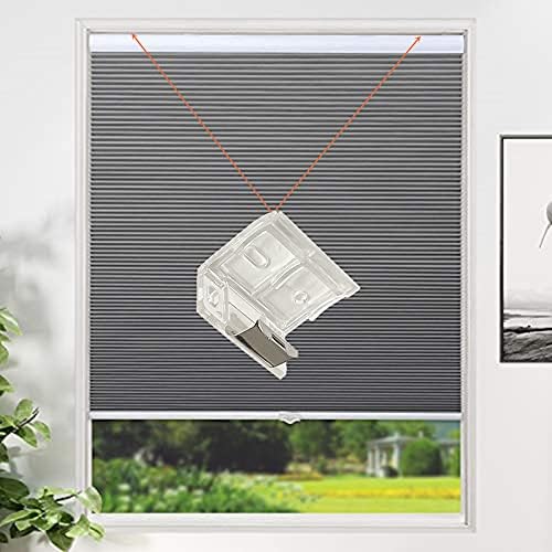 2pcs Mounting Bracket with Metal Clip for 1" (25mm) PVC Cordless Honeycomb & Pleated Shades Cordless Blinds Headrail Holder Clip