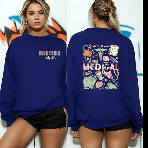 Custom MA Nurse Sweatshirt, Medical Assistant Nurse Shirt, Nurse Appreciation Gift, Medical Assistant Crewneck Sweater, MA Nurse Gift3