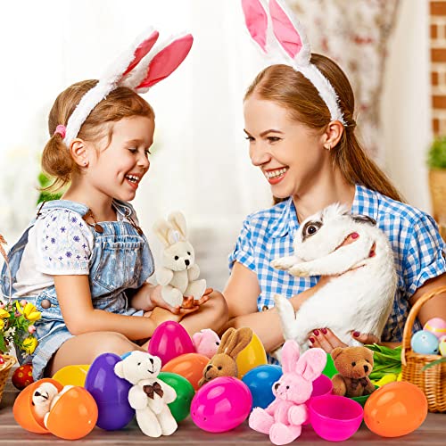 NEWBEA 24 Pack Prefilled Easter Eggs with Stuffed Animals,3.15" Plastic Easter Eggs Filled with Bunny Toys,Perfect for Party Basket Stuffers Fillers by NEWBEA - Image 7