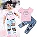 Conjunto de niña - Camiseta y pantalón de Mezclilla - Leggings -...