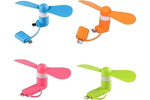 Mini 2-in-1 iPhone & Android Phone Plug-in Fan (4-Pack)
