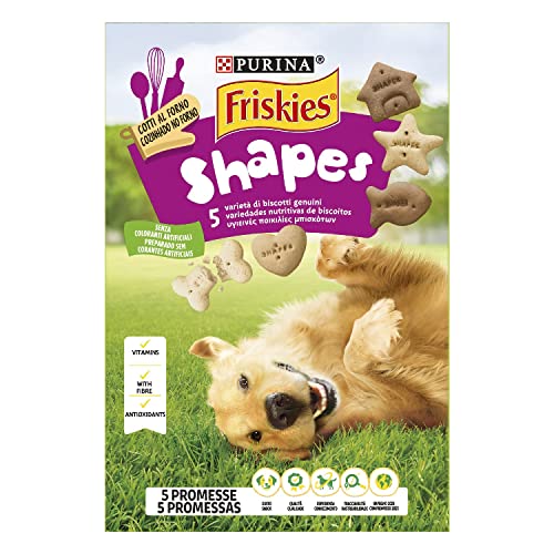 PURINA FRISKIES Shapes Snack per Cani Adulti Biscotti con Aggiunta di Vitamine 8 Confezioni da 400g