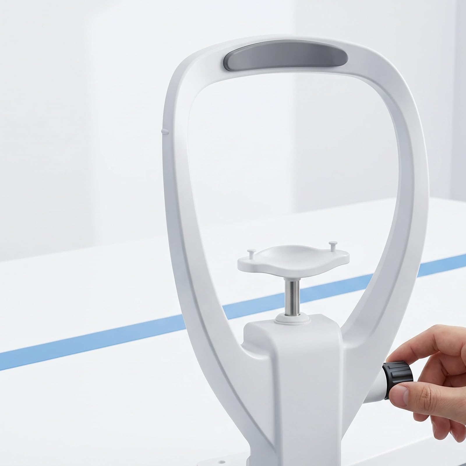 Supporto per Mento E Fronte per Autorefrattometro, Accessori per Optometria con Manopola di Regolazione, Staffa per Allenamento Visivo per Rifrazione Oftalmica, Attrezzatura per Occhiali Bianchi