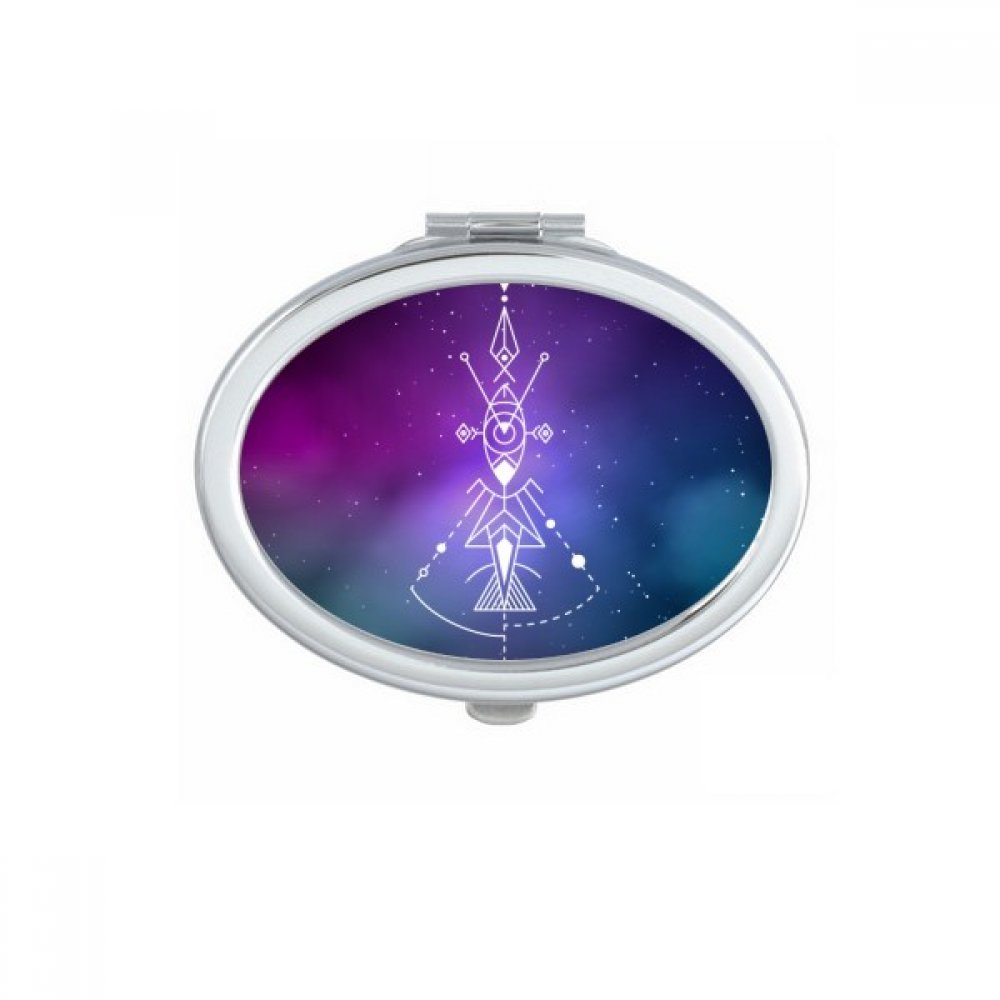 Miroir de poche ovale DIYthinker avec motif géométrie univers