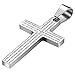JewelryWe Schmuck Edelstahl Bibel Gebet Kreuz Anhänger mit 55cm Kette, Halskette für Herren Damen, Silber