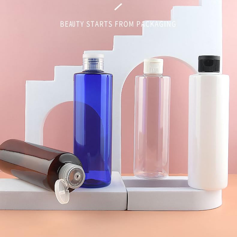 6 Bouteilles Vide 100ml Avec Pompe - Bleu - Pour Cosmétiques, Lotions, Huiles - Voyage