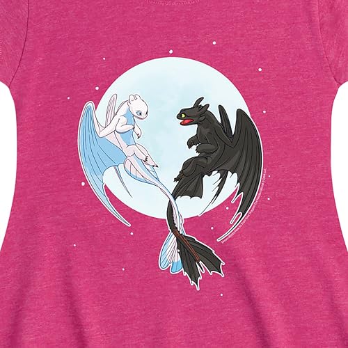 How to Train Your Dragon - Night and Light Moon - Toddler & Youth Girls Fit & Flare Dress2