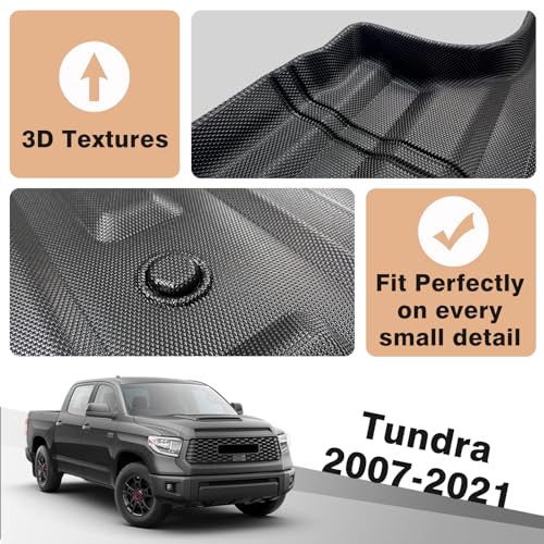 Image of TripleAliners Truck Mat Compatible with 2007-2021 Toyota Tundra 5.5FT Accessories, Truck Bed Mat Heavy Duty Custom Fit All Weather Protection TPE Pickup Liner