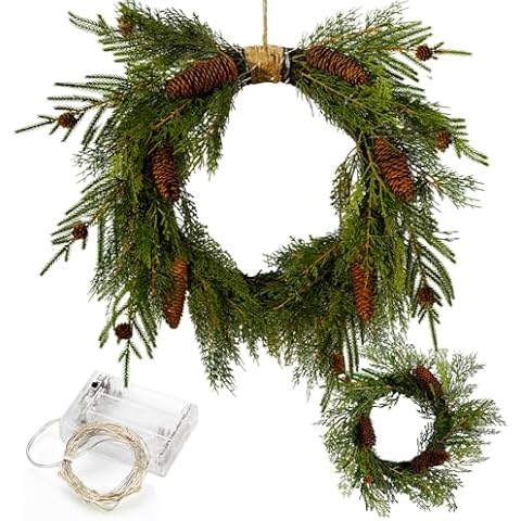 Nature’s Mimic 24in Christmas Wreath Set Cover