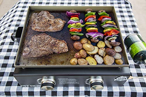 PIT BOSS PB336GS 2 Burner Table Top Gas Cast Iron Griddle, Black