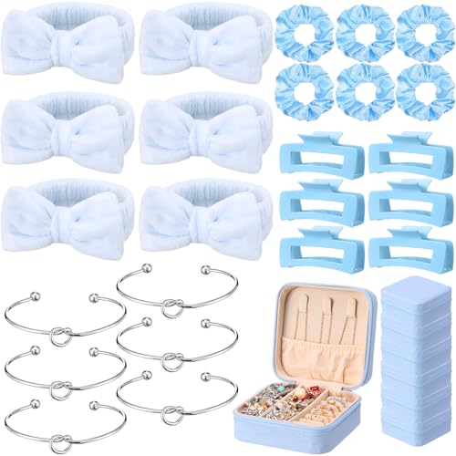 Suncalla 30 Pcs Spa Party Favor Bridesmaid Proposal Gift Set, Blue, Fabric