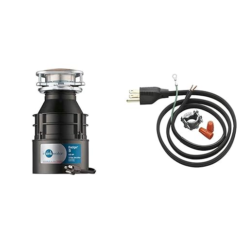 InSinkErator – Triturador de basura con cable, Badger 5, 1/2 HP (367.75 W), de alimentación continua, kit de cable de para triturador de basura,