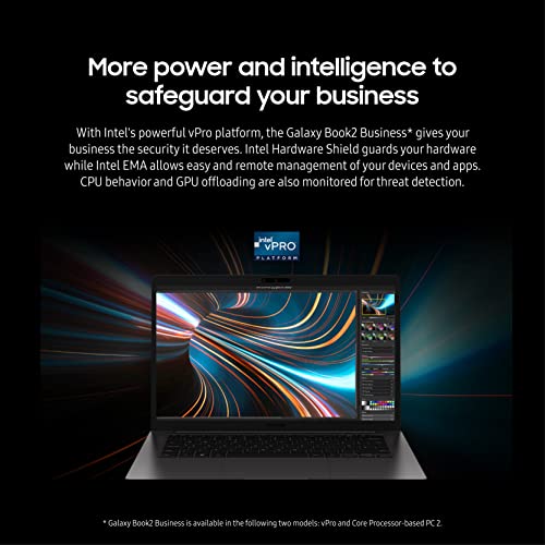 Image of SAMSUNG 14 inch Galaxy Book2 Business Laptop Computer, i7-1270P / 32GB / 1TB, Windows 11 PRO, 12th Gen Intel vPro 28W Processor w / Enhanced Security, NP641BEF-KA3US, Graphite