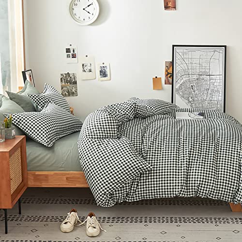 Jormey Duvet Cover Twin Size-Super Soft Duvet Cover,Soft Black And White Grid Bedspread Cover Set,3 Pieces Twin Size Bedding Set With Zipper Closure And 2 Pillow Shams #TOP2