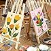Louise Maelys Pre Drawn Canvas to Paint - 12 Packs Floral Theme Pre-Stretched Canvas Panels (5x7 inch),Pre Printed Painting Canvas Kit for Beginners