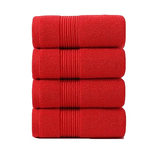 Serviette de bain absorption d'eau maximale rouge 35x75 cm maison - 2