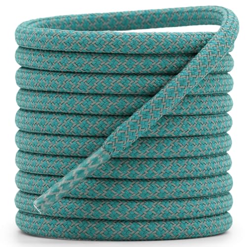 DELELE Round Reflective Shoe Laces: 39 Inch Lake Blue Shoestrings