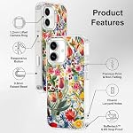 MOSNOVO for iPhone 17 Case | Military Grade 6.6ft Drop Tested | Camera Control | Clear with in The Garden Design - Image 7