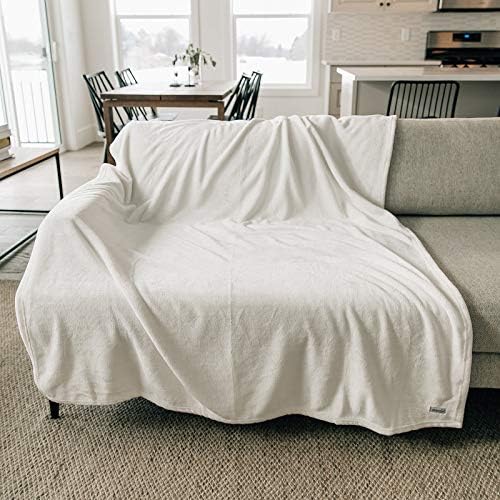 GRACED SOFT LUXURIES Throw Blanket Fleece Minky Microfiber Soft Throw (Ivory, Throw 50" x 60")