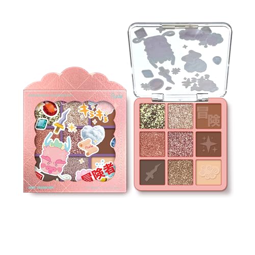 RUDE Chibi Manga 9-Color Eyeshadow Palette – Vibrant Matte & Shimmer Shades | Ultra-Blendable, Pigmented Anime-Inspired Makeup | Vegan & Cruelty-Free Eye Palette for Creative Looks [Treasure Hunt]