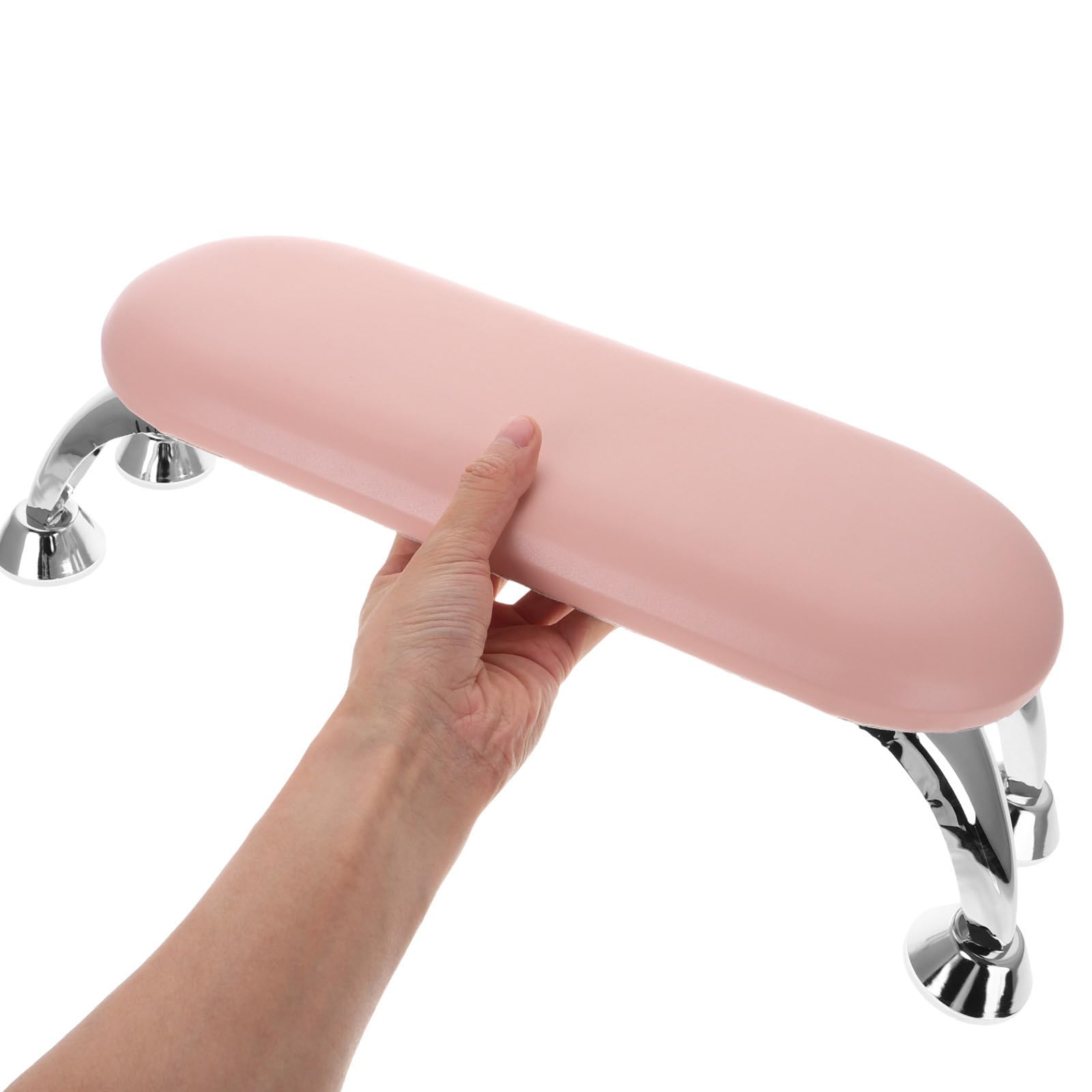 Cuscino Poggiabraccio per Manicure Rosa in Pu e Ferro, Portatile