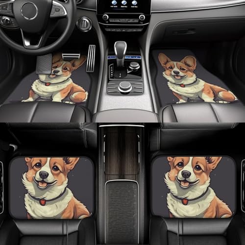 Tapis de sol voiture toutes saisons étanches avec motif Corgi mignon