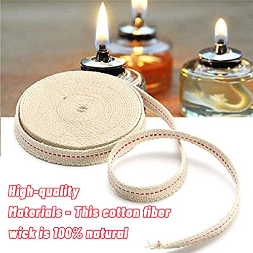 Gtian 2 Rolls Oil Lamp Wick Flat Wicks, 1/2 Inch Replacement Cotton Oil Lantern Wicks For Oil Lamps And Oil Burners, With Red Stitch, 14.8 Feet Per Roll #TOP2
