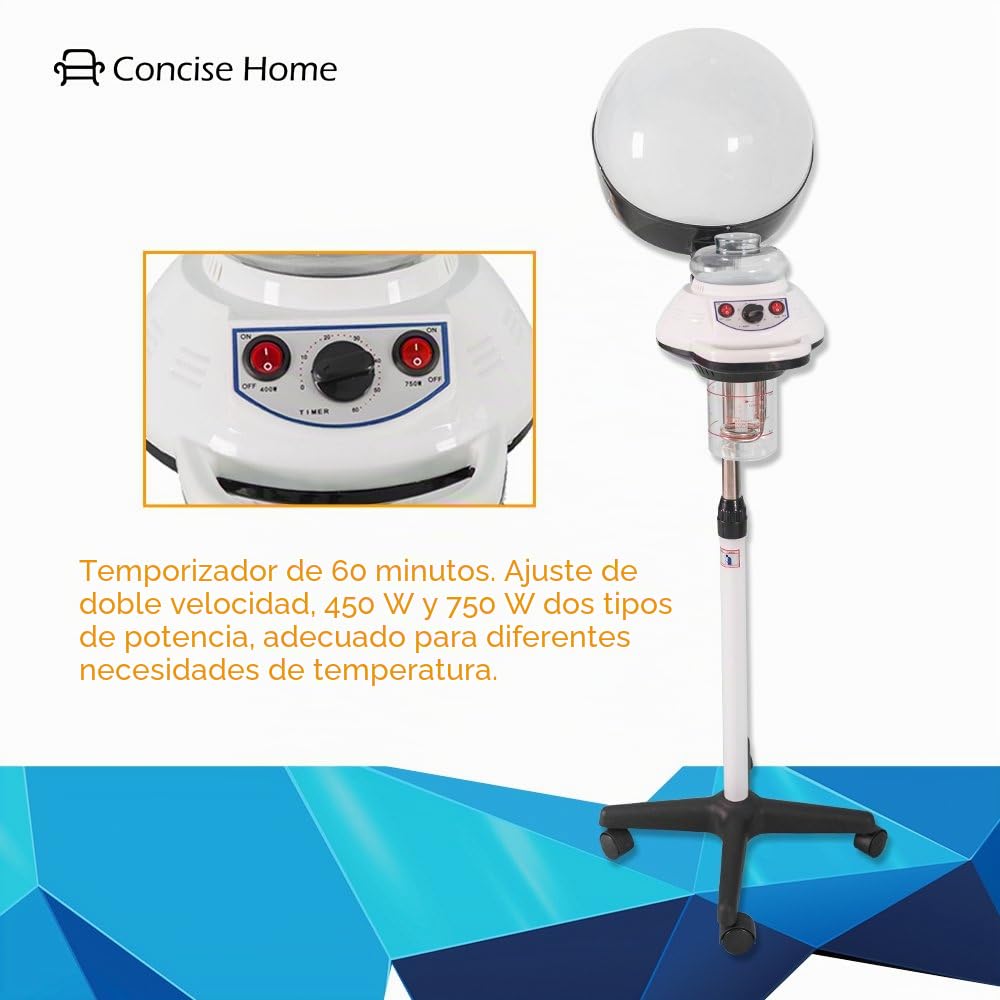 Vaporizador profesional con capucha para acondicionamiento profundo, altura ajustable, vaporizador de vapor para spa, salón y uso doméstico