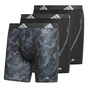 adidas Men’s Performance Mesh Boxer Brief Underwear (3-Pack) Engineered for Active Sport with All Day Comfort, Soft Breathable Fabric, Digi Camo Black-Onix/Black/Clear Grey, Large, Digi Camo