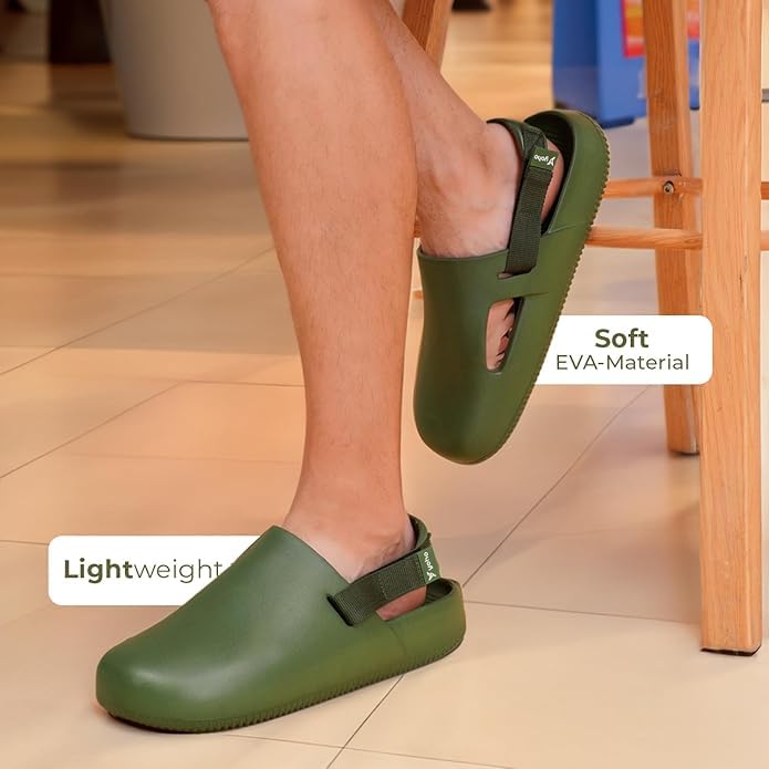 Image of YOHO Glide Clog Sandals for Men | Mule Shape Clogs with Adjustable Straps | Lightweight & Waterproof Cushioned Footwear for Everyday Use